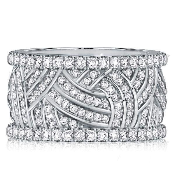 White Sapphire Eternity Wedding Band - Sterling Silver, Gold, Rose Gold Options