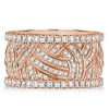 White Sapphire Eternity Wedding Band - Sterling Silver, Gold, Rose Gold Options