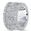 White Sapphire Eternity Wedding Band - Sterling Silver, Gold, Rose Gold Options