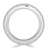 White Sapphire Eternity Wedding Band - Sterling Silver, Gold, Rose Gold Options