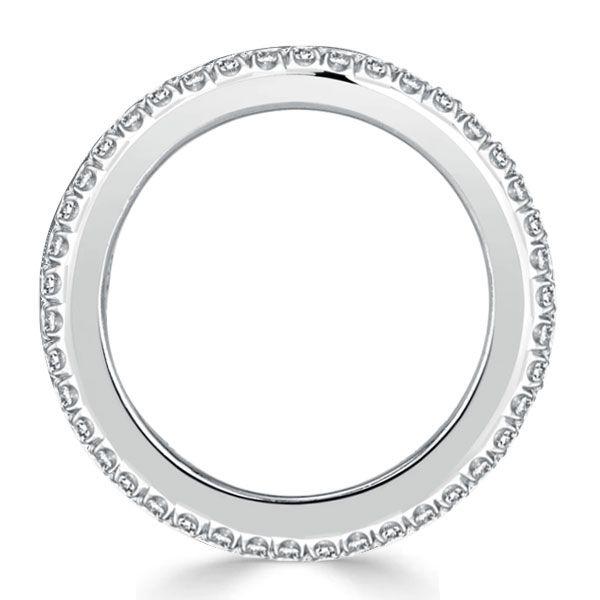 White Sapphire Eternity Wedding Band - Sterling Silver, Gold, Rose Gold Options