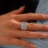 White Sapphire Eternity Wedding Band - Sterling Silver, Gold, Rose Gold Options