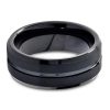 Black Tungsten Wedding Band for Men - Concave-Convex Design, Comfort Fit