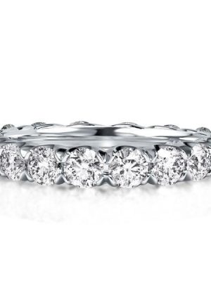 Sterling Silver Sapphire Eternity Wedding Band - 2.80 CT. TW.