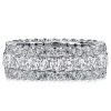 Cushion Cut Eternity Wedding Band - Sterling Silver, 6.86 CTW