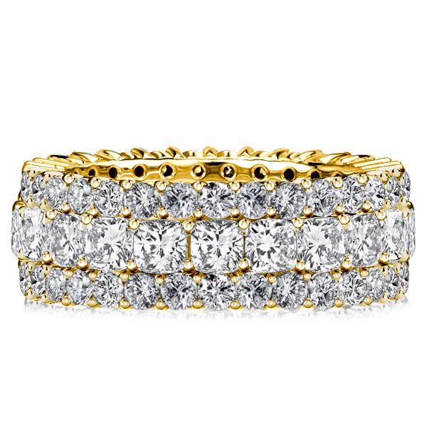 Cushion Cut Eternity Wedding Band - Sterling Silver, 6.86 CTW