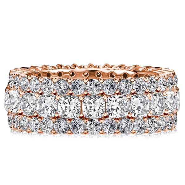Cushion Cut Eternity Wedding Band - Sterling Silver, 6.86 CTW
