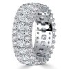 Cushion Cut Eternity Wedding Band - Sterling Silver, 6.86 CTW