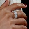 Cushion Cut Eternity Wedding Band - Sterling Silver, 6.86 CTW