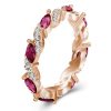 Marquise Cut Eternity Wedding Band in 18K Rose Gold Plated Sterling Silver