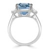 Radiant Cut Blue Topaz Wedding Ring for Women in 925 Sterling Silver