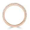Rose Gold Micro Pave White Sapphire Band Ring - Sterling Silver