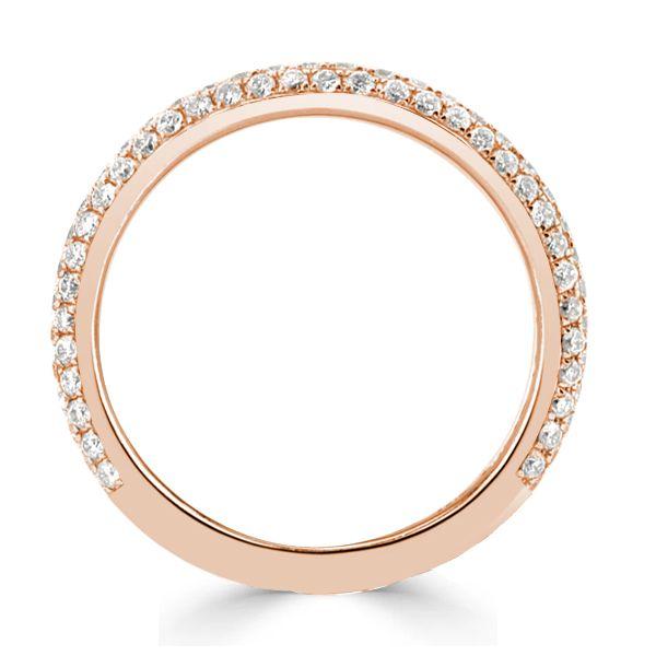 Rose Gold Micro Pave White Sapphire Band Ring - Sterling Silver