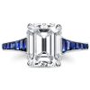 Emerald Engagement Ring in 925 Sterling Silver with 5.00 CT Center Stone