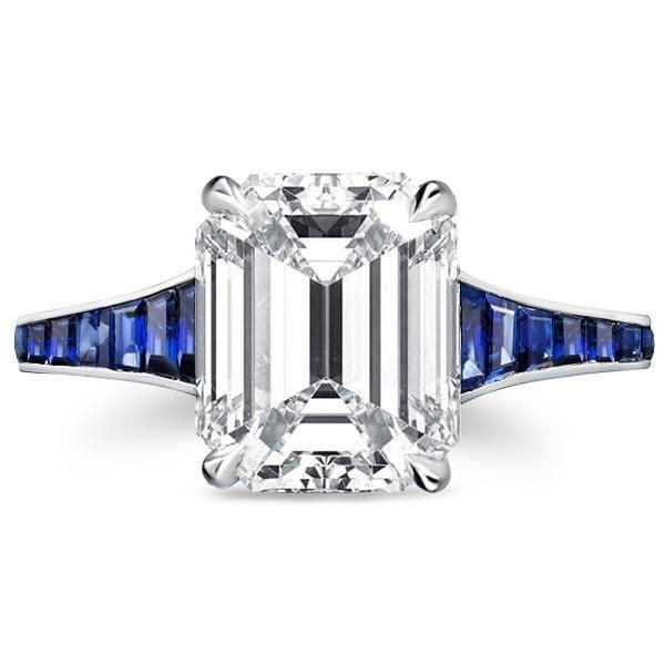 Emerald Engagement Ring in 925 Sterling Silver with 5.00 CT Center Stone