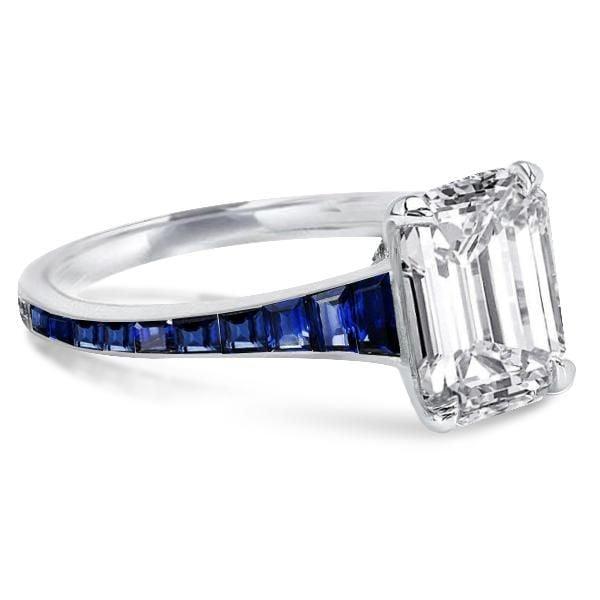 Emerald Engagement Ring in 925 Sterling Silver with 5.00 CT Center Stone
