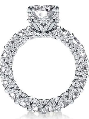 Sterling Silver White Sapphire Round Eternity Band Ring - 3.00 CT. Total Weight