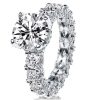 Sterling Silver White Sapphire Round Eternity Band Ring - 3.00 CT. Total Weight