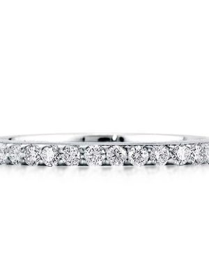 Sterling Silver Eternity Wedding Band - Round Cut Shared Prong - 0.56 CT. TW.