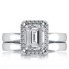 Halo Created White Sapphire Bridal Set in Sterling Silver