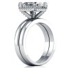Halo Created White Sapphire Bridal Set in Sterling Silver