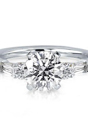 Classic Five Stone Created White Sapphire Engagement Ring in Sterling Silver (3.45 CT TW)