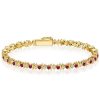 18K Gold Plated Sterling Silver Ruby Bracelet for Women - Round Cut Gemstone