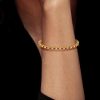 18K Gold Plated Sterling Silver Ruby Bracelet for Women - Round Cut Gemstone