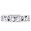 East West Oval White Sapphire Wedding Band in Sterling Silver (2.50 CT)