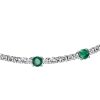 Emerald & Sapphire Tennis Necklace - Round Cut - Sterling Silver (16-22 Inches)