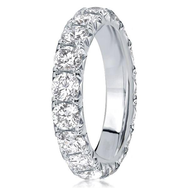925 Sterling Silver French Setting Round Eternity Band for Women - 4.25 CT. TW.