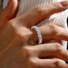 925 Sterling Silver French Setting Round Eternity Band for Women - 4.25 CT. TW.