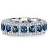 Princess Cut Blue Topaz Eternity Band Ring in Sterling Silver - Anniversary Ring
