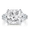 Sterling Silver Double Prong Three Stone Engagement Ring - 9.52 CT Center