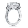 Sterling Silver Double Prong Three Stone Engagement Ring - 9.52 CT Center