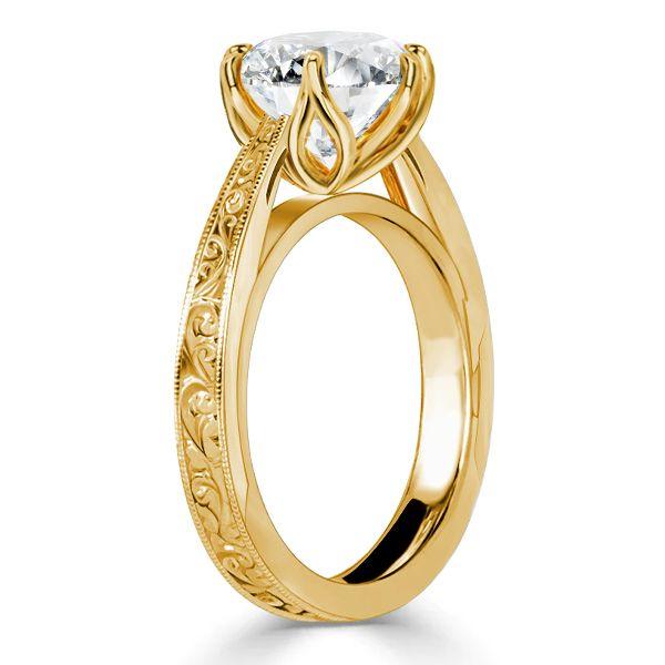 Round Cut Solitaire Engagement Ring - 925 Sterling Silver Vintage Style