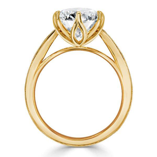 Round Cut Solitaire Engagement Ring - 925 Sterling Silver Vintage Style