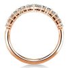 18K Rose Gold Plated Sterling Silver V Wedding Band with 1.98 CT. TW. Stones