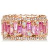 Rose Gold Baguette Pink Sapphire Wedding Band - 12.50 CT. TW.
