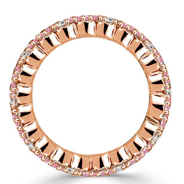 Rose Gold Baguette Pink Sapphire Wedding Band - 12.50 CT. TW.