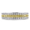 Triple Row Cubic Zirconia Wedding Band in Sterling Silver