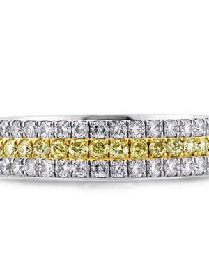 Triple Row Cubic Zirconia Wedding Band in Sterling Silver