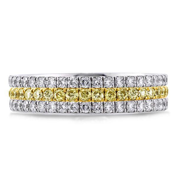 Triple Row Cubic Zirconia Wedding Band in Sterling Silver