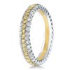 Triple Row Cubic Zirconia Wedding Band in Sterling Silver