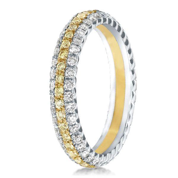 Triple Row Cubic Zirconia Wedding Band in Sterling Silver