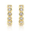 Sterling Silver Honeycomb Hoop Earrings | Round Cut Dangle Earrings for Women
