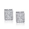Sterling Silver Diamond Hoop Earrings - 2.00 CT. TW.