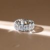 Emerald & White Sapphire Eternity Wedding Band in Sterling Silver (8.15 CT. TW.)