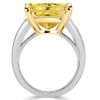 Radiant Cut Yellow Sapphire Engagement Ring in Two Tone Sterling Silver