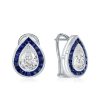 Fashion Halo Pear Bezel Set Stud Earrings in 925 Sterling Silver (5.00 CT. TW.)